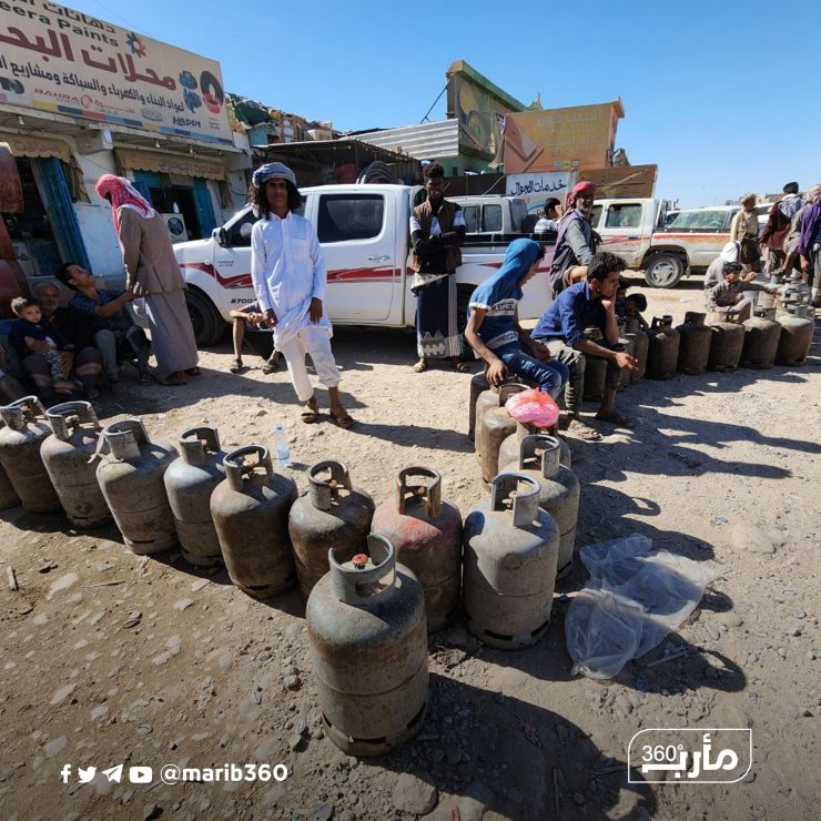 أزمة في الغاز المنزلي تشهدها محافظة مأرب منذ أيام